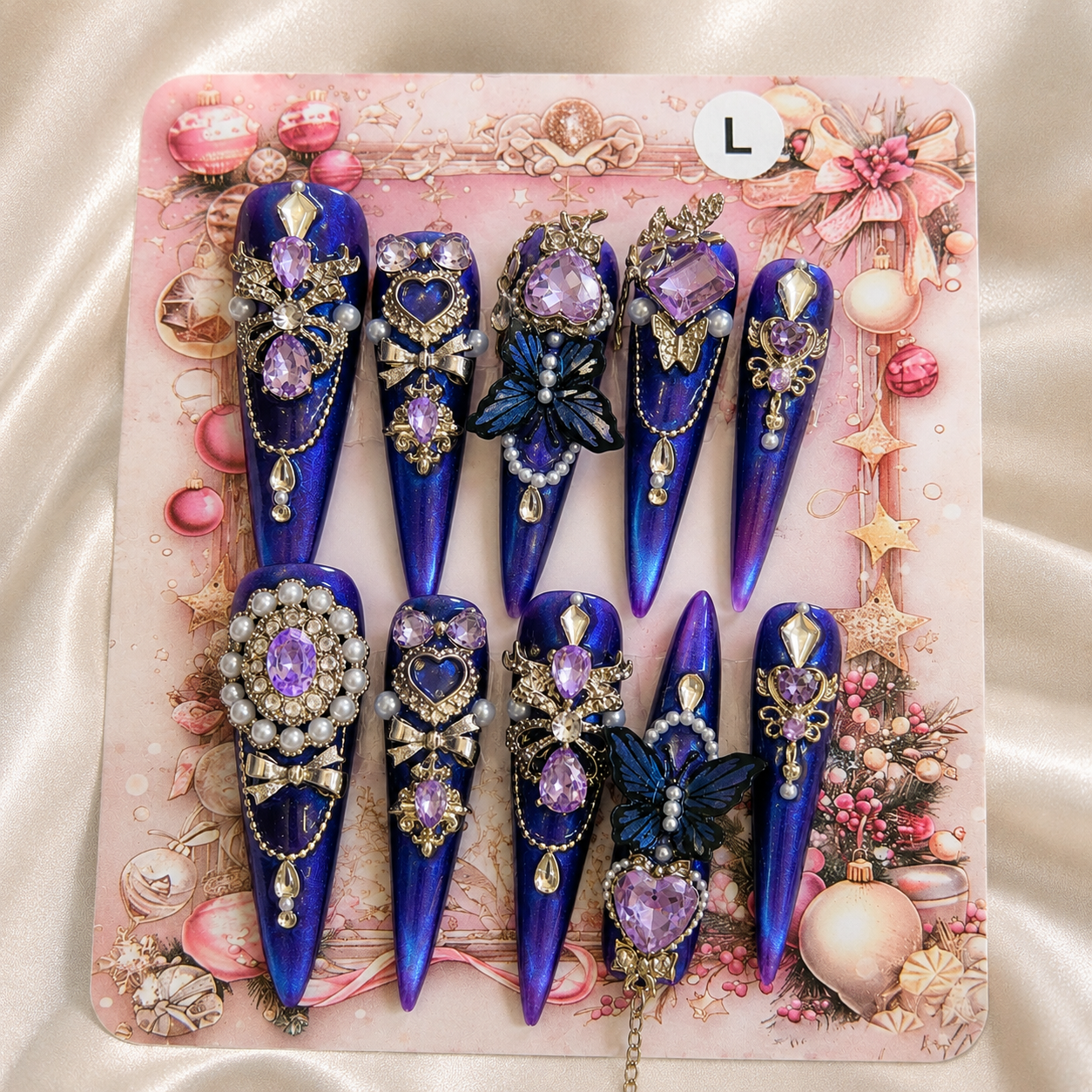 Midnight Butterfly Press-On Nails L