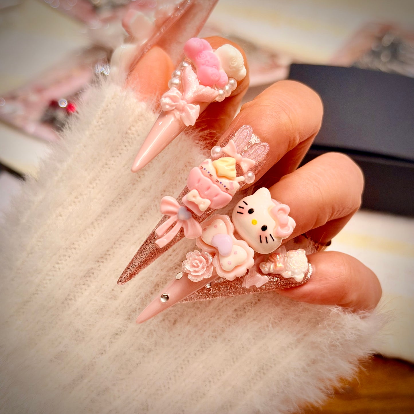 Hello Kitty Pink Luxury Nails