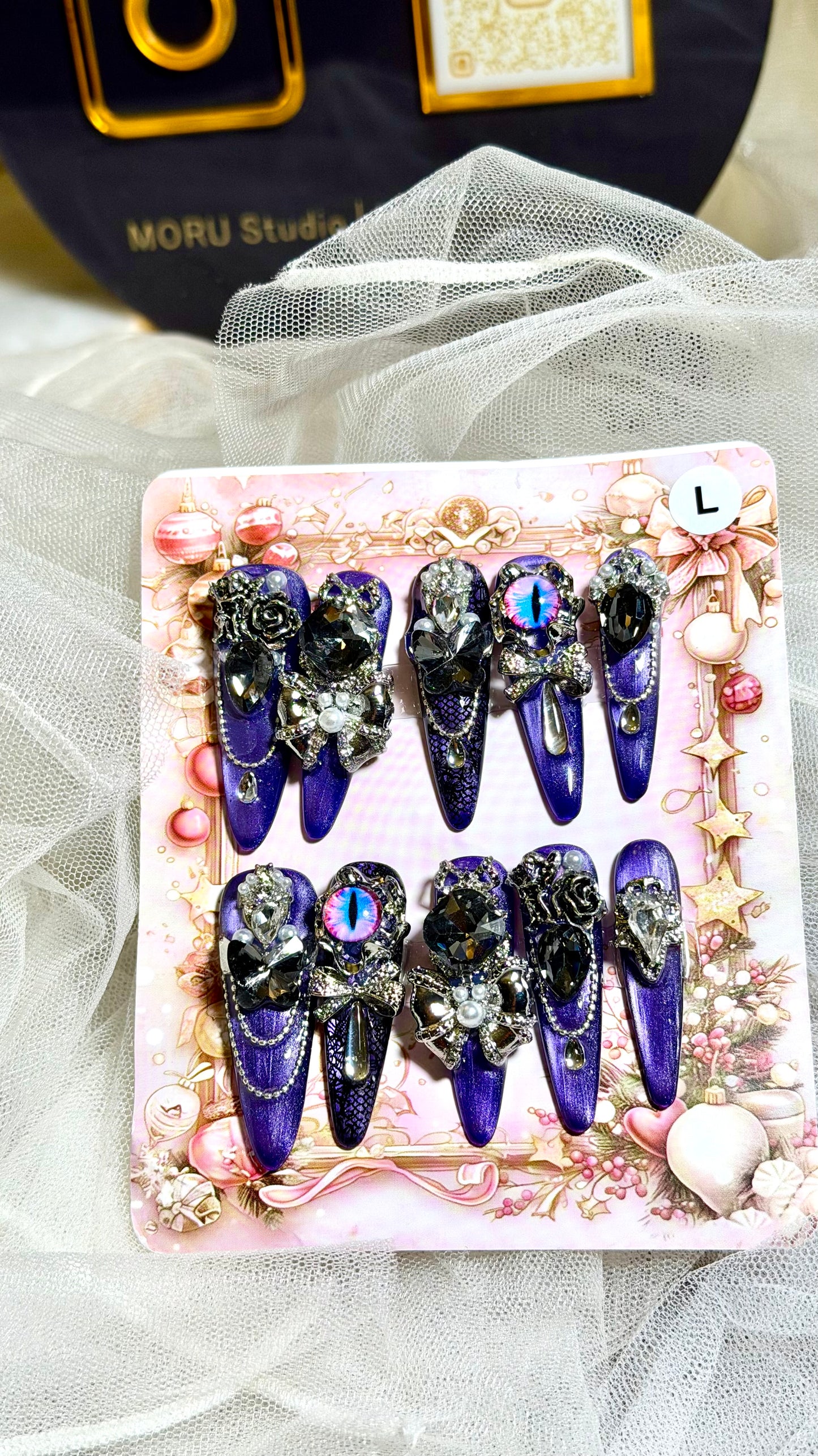 Mystic Purple Press On Nails L/M