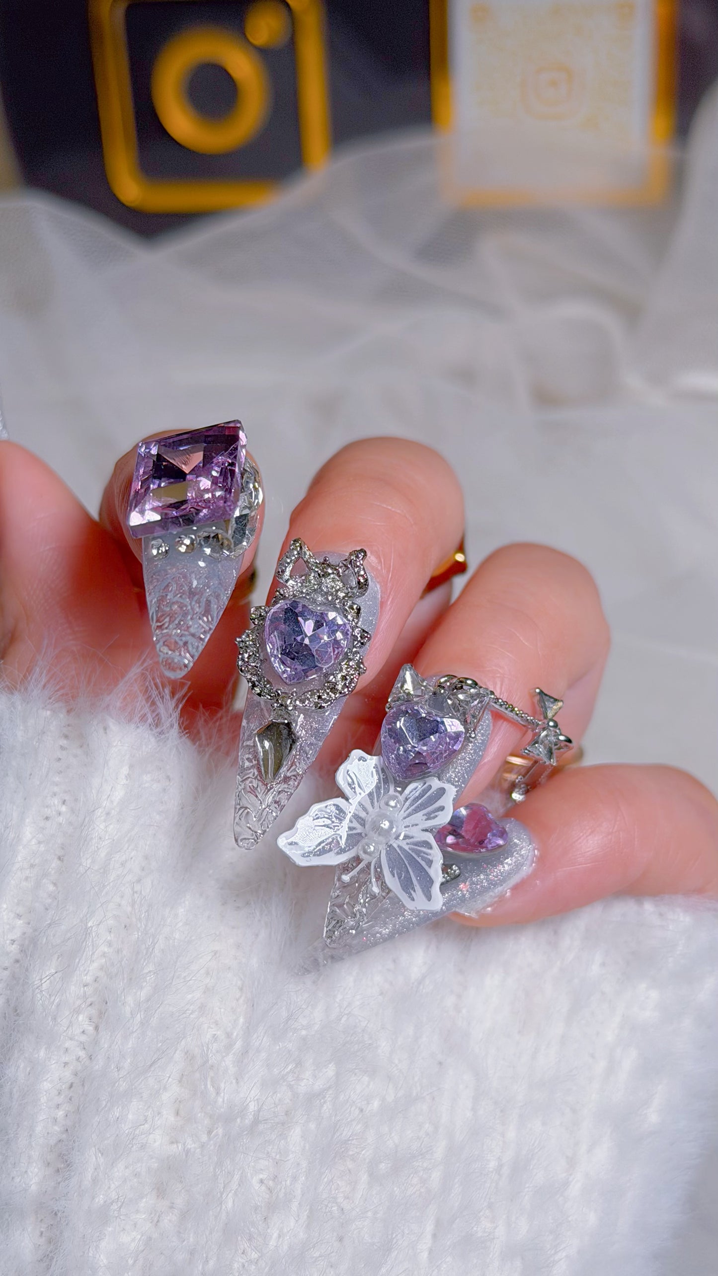 Amethyst Butterfly Luxe Press-On Nails