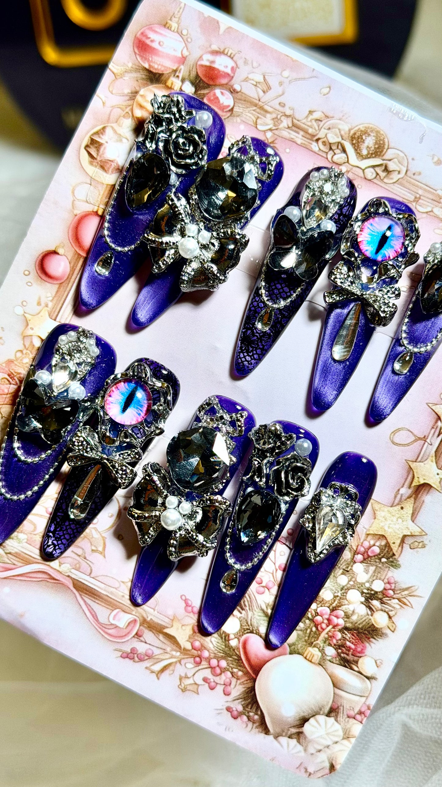 Mystic Purple Press On Nails L/M