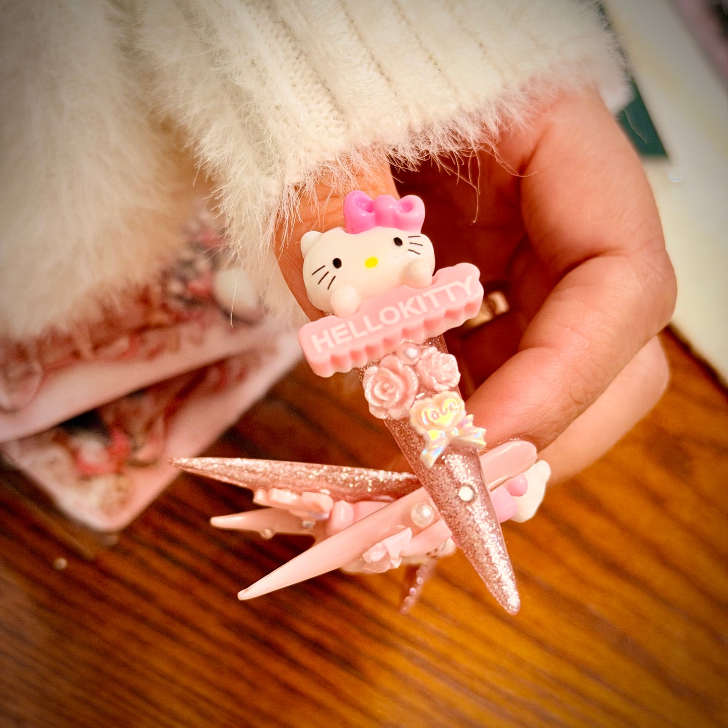 Hello Kitty Pink Luxury Nails