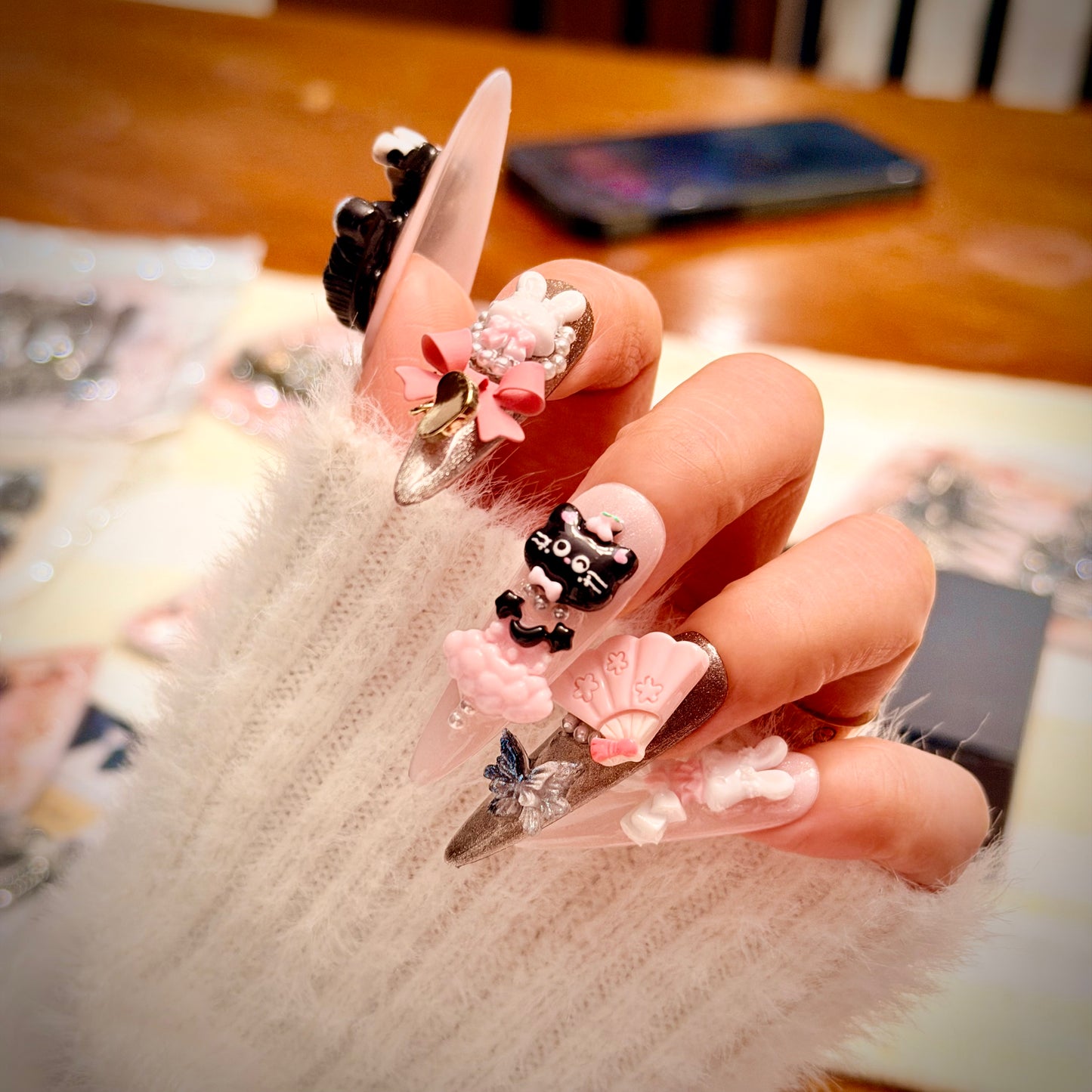 Hello Kitty Pink Luxury Nails