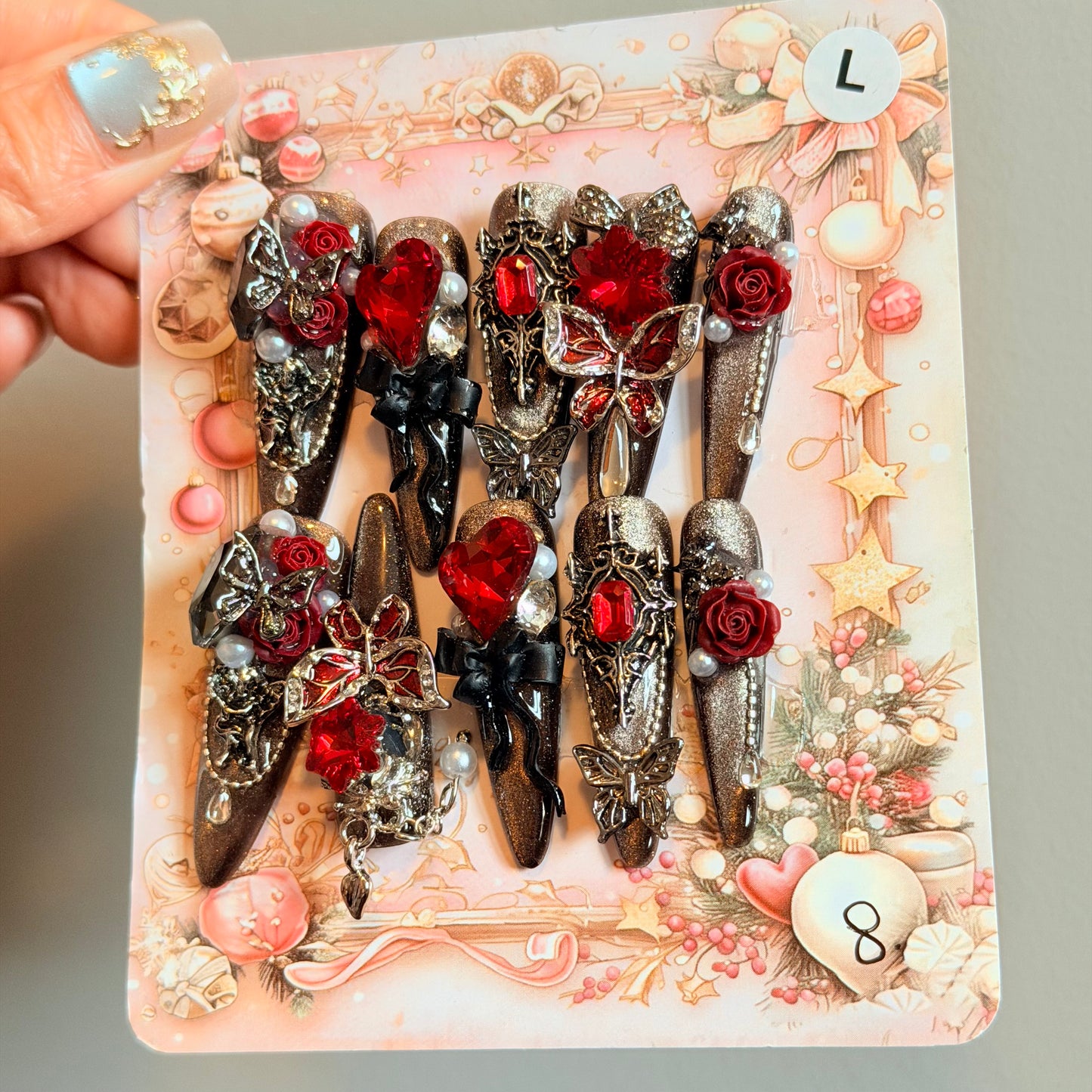 Crimson Rose Press-On Nails M/L