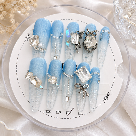Frozen Crystal Luxe Press-On Nails